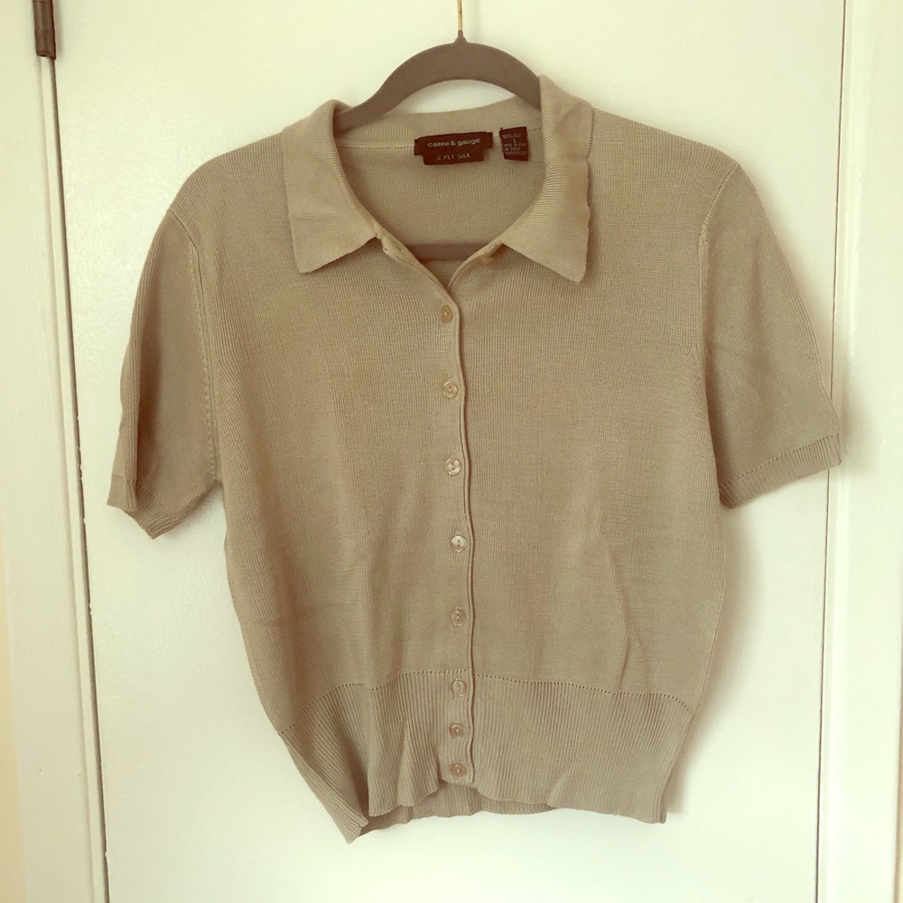 Cabbie & Gauge Button Down Silk Top